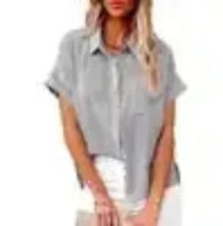 linen blend fabric | relaxed fit top | breathable summer blouse | energy saving