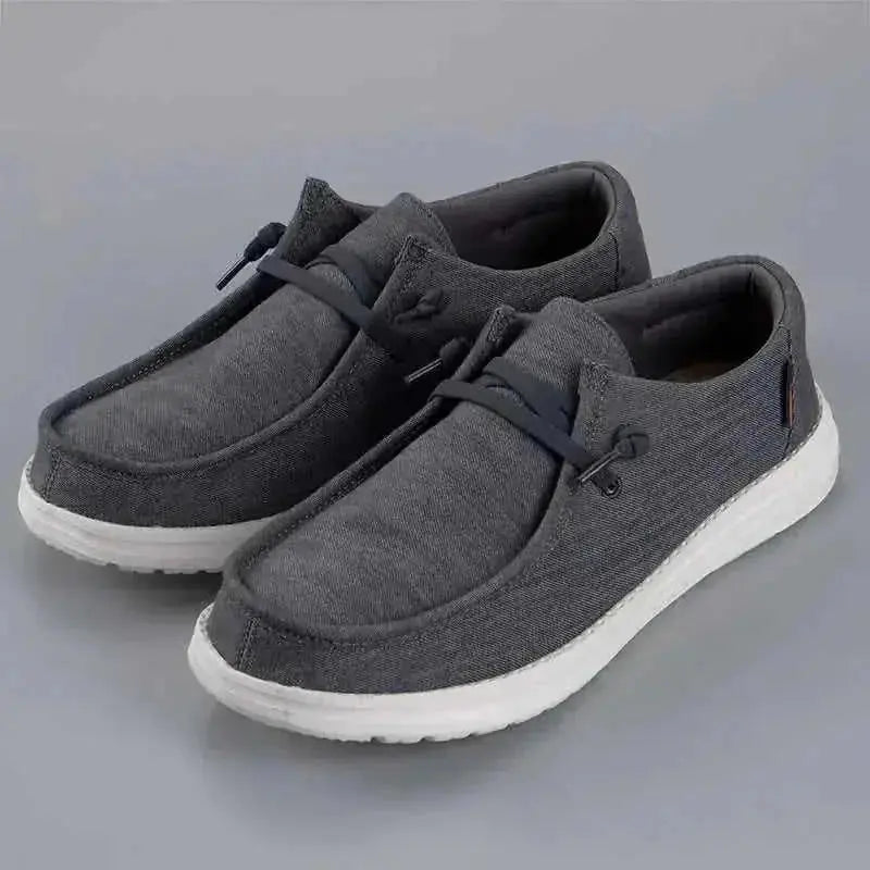 canvas slip-on loafers | breathable fabric shoes | lightweight casual footwear | energy saving