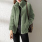 Double Faced Fleece Warm High Neck Sweater Women Cardigan Meifu Market