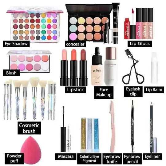 Beginner Cosmetics Makeup Set Complete Set Novice Student Light Makeup Gift Box KIT014 - texture and material detail