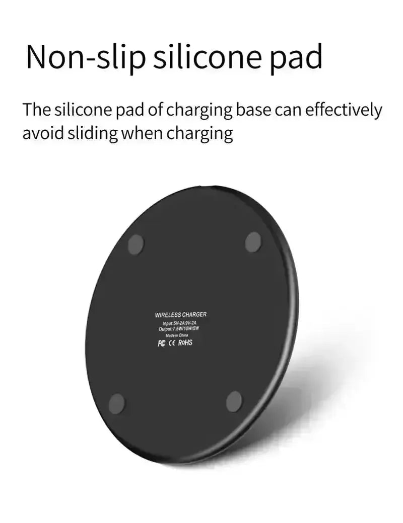 w fast wireless charger | rugged phone compatible charger | qi-certified charging pad | energy saving