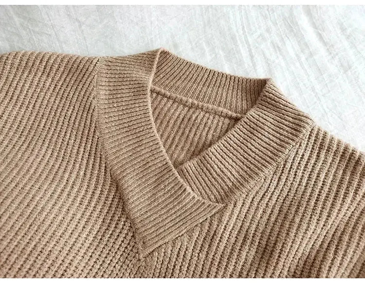 warm oversized sweaters for women | cozy v-neck pullovers | thick knit winter sweaters | ultrasonic cleaning