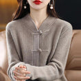 womens cashmere cardigan | chinese retro buckle cardigan | soft cashmere sweater | energy saving