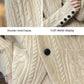 pure wool cardigan | stand collar sweater | loose knitted coat | energy saving