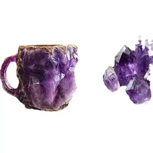 ml resin coffee mug | elegant mineral crystal cup | durable resin mug with handle | ultrasonic cleaning