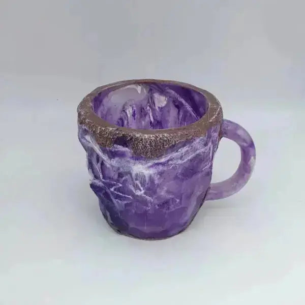 ml resin coffee mug | elegant mineral crystal cup | durable resin mug with handle | energy saving