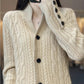 pure wool cardigan | stand collar sweater | loose knitted coat | energy saving