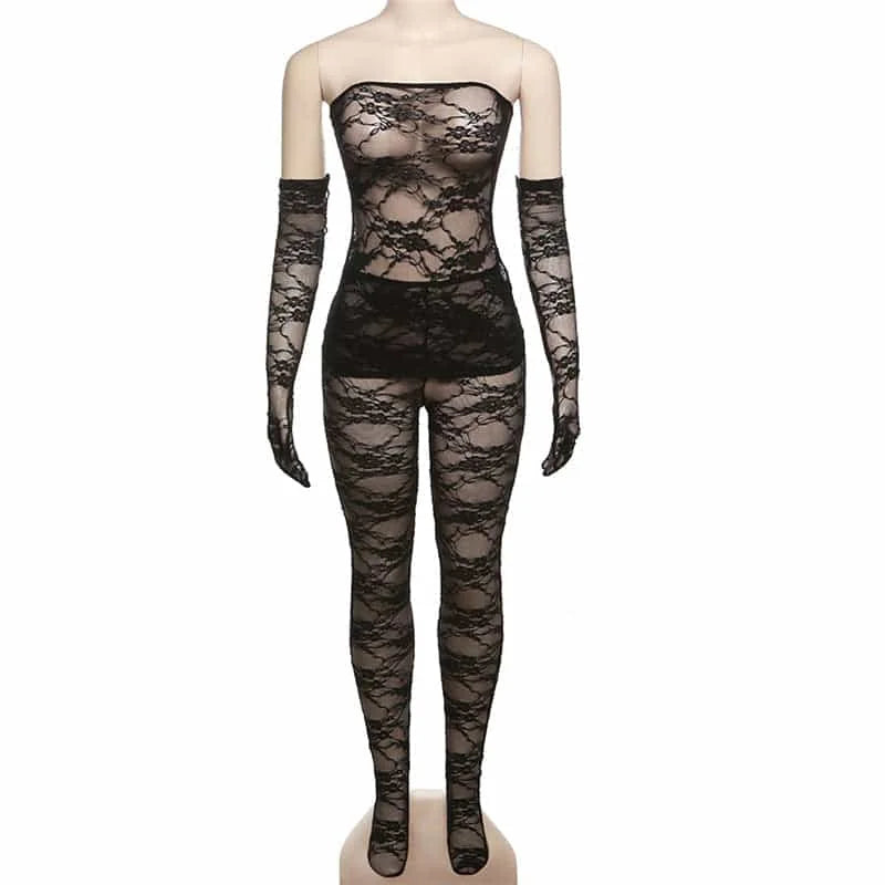 lace tube top for women | high waist body stocking | tight long pants suit | energy saving