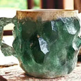 ml resin coffee mug | elegant mineral crystal cup | durable resin mug with handle | ultrasonic cleaning