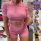 stretchable crop sweater set | breathable cotton blend | summer fashion outfit | energy saving