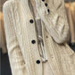 pure wool cardigan | stand collar sweater | loose knitted coat | ultrasonic cleaning