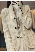 pure wool cardigan | stand collar sweater | loose knitted coat | ultrasonic cleaning