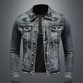 stretch denim jacket for men | slim fit denim jacket | lightweight stretch denim | ultrasonic cleaning