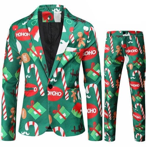 christmas suit jacket + pants stylish male blazer coat 