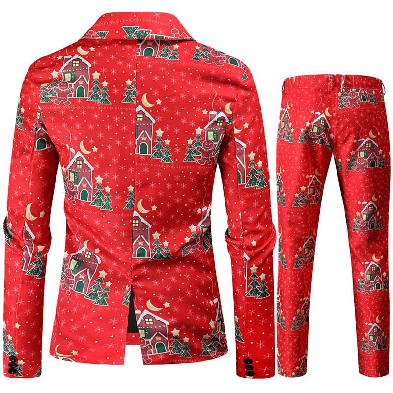 christmas suit jacket + pants stylish male blazer coat 