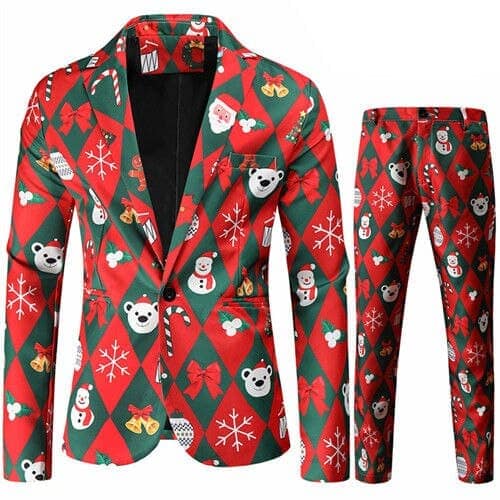 christmas suit jacket + pants stylish male blazer coat 