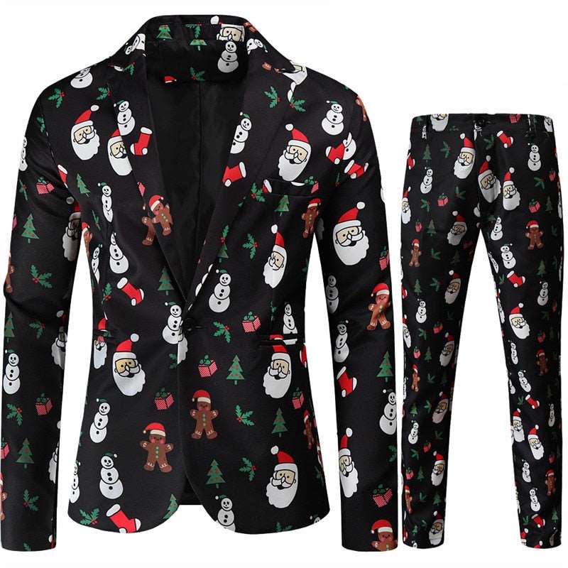 christmas suit jacket + pants stylish male blazer coat 