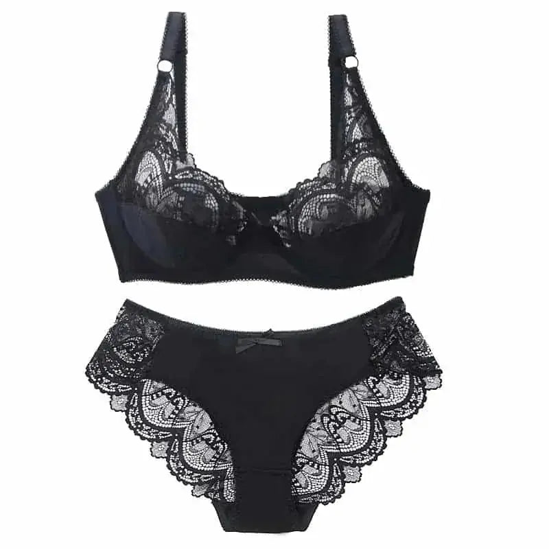 lace bra set | french lingerie set | breathable lace underwear | ultrasonic cleaning
