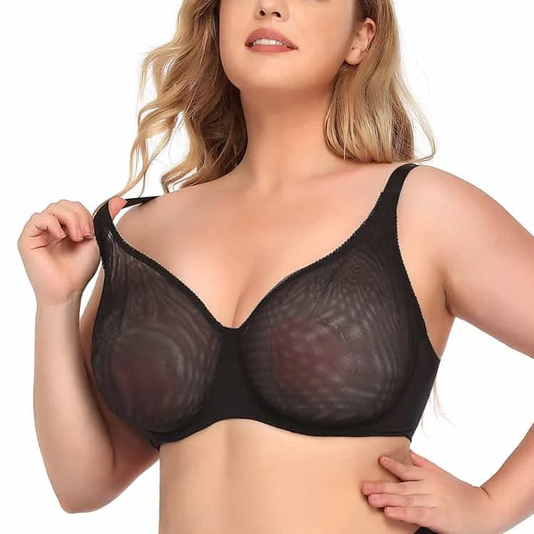 sexy ultra-thin bra | plus size see-through underwear | sheer lace lingerie | ultrasonic cleaning