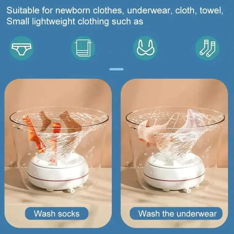 portable turbine washing machine | compact mini washer | lightweight laundry appliance | ultrasonic cleaning