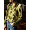 polyester acetate silk blouse | retro satin womens shirt | european style silk blouse | ultrasonic cleaning