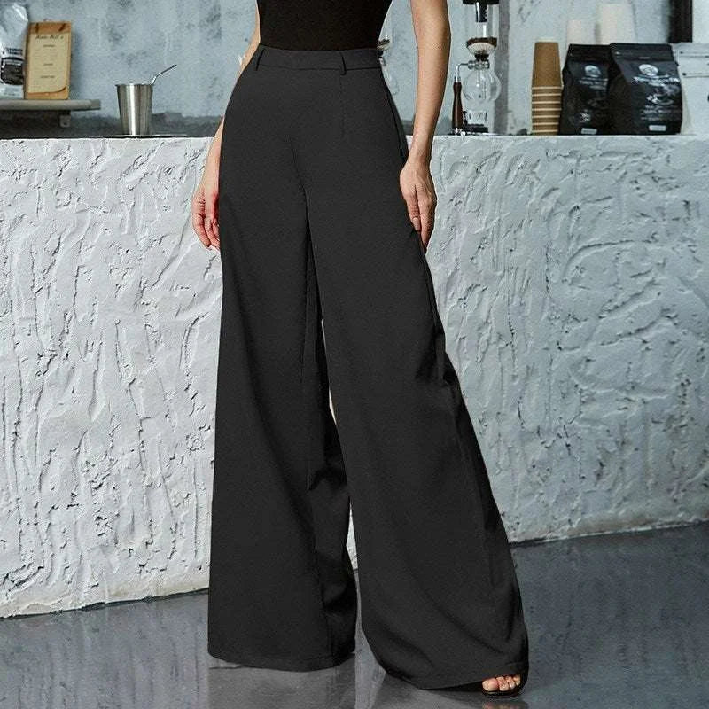 high-waisted wide leg pants | loose fit womens pants | colorful fashion trousers | ultrasonic cleaning