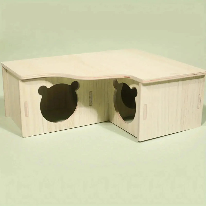 multi-chamber hamster maze | natural wooden hamster hideout | large hamster activity center | energy saving