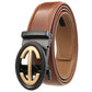 Automatic Alloy Buckle Belt Men's Simple Two-layer Cowhide meifu market