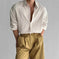 oversized fit shirt | linen cotton blend | vintage striped pattern | ultrasonic cleaning