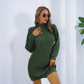 Winter Turtleneck Long Sweater Dress With Button Design Leisure Clinch Long Sleeve Base Sweater Women Meifu Market