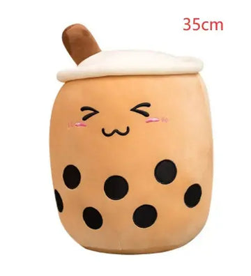 Cute Fruit Drink Plush Stuffed Soft Strawberry Milk Tea Plush Boba Tea Cup Toy Bubble Tea Pillow Cushion Kids Gift