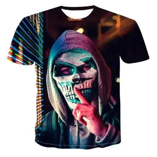 d printed skull t-shirt | premium cotton blend fabric | oversized graphic tee | ultrasonic cleaning
