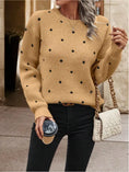 Ins Polka Dot Print Pullover Sweater Fashion Casual Long-sleeved Jacquard Knitted Top Winter Round Neck Clothing For Women Meifu Market