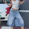 stretchable denim shorts | high-waisted denim shorts | distressed denim shorts | energy saving