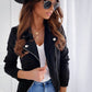 Zip-up Lapel Jacket With Pockets Ins Fashion Long Sleeve Short Tops Women's Clothing Meifu Market