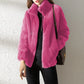 Double Faced Fleece Warm High Neck Sweater Women Cardigan Meifu Market