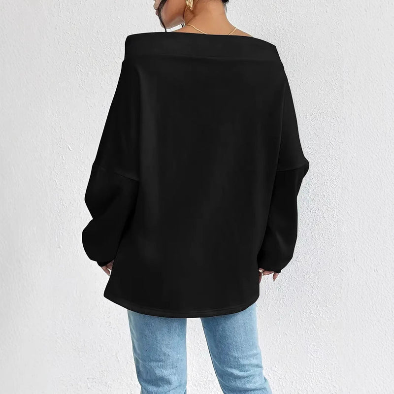 Women's Loose Casual Drawstring Off-the-shoulder Off-shoulder Top Meifu Market
