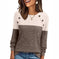 brushed cotton long sleeve top | round neck striped shirt | casual office wear | energy saving