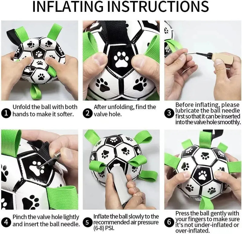 interactive dog football toy | inflatable dog soccer ball | durable pet training toy | energy saving