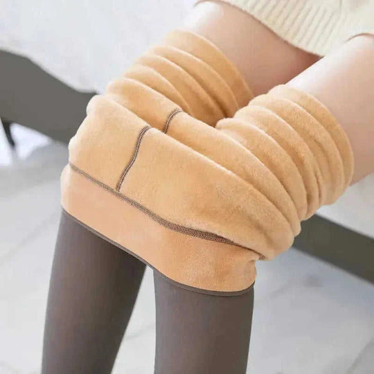 fleece lined tights for women | thermal winter leggings plus size | opaque fleece lined pantyhose | energy saving