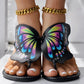 Butterfly Print Round Toe Flip Flops, Comfortable Summer Beach Shoes, Casual Women's Footwear, Perfect For Poolside And Daily Wear Meifu Market