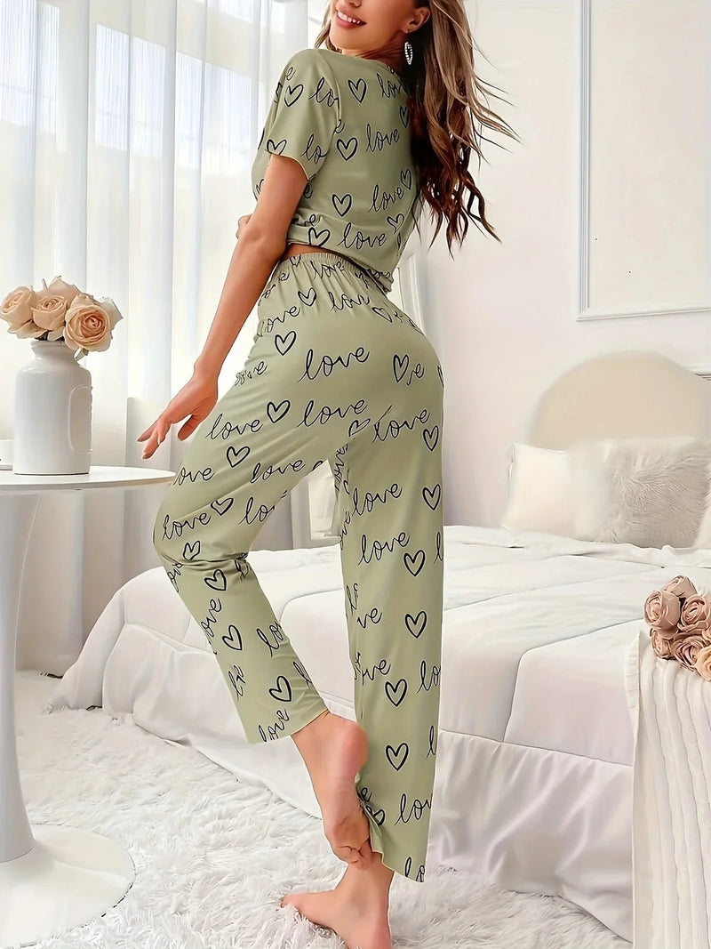 womens cotton lounge set | oversized sleep shirt | breathable pajama set | energy saving