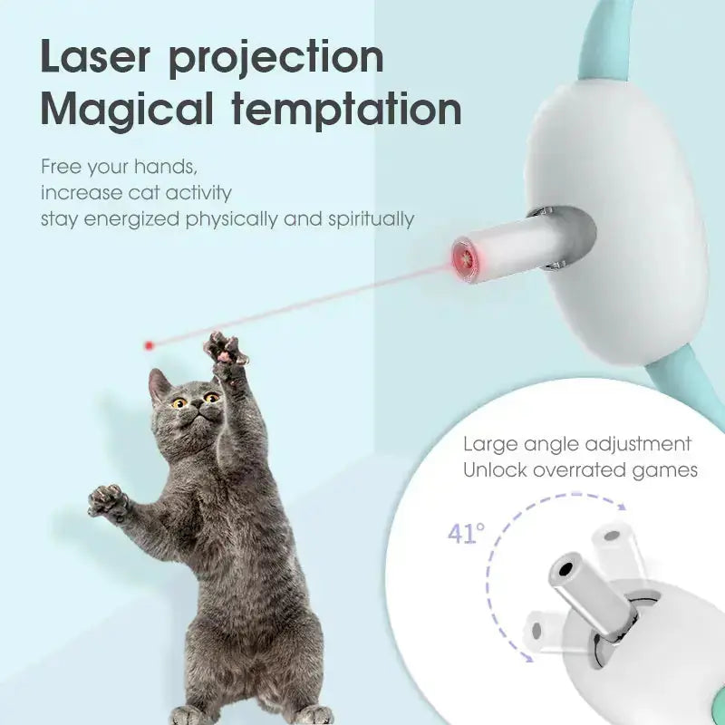 Automatic Cat Toy Smart Laser Teasing Cat Collar Electric USB Charging Kitten Amusing Toys Interactive Training Pet Items Meifu Market