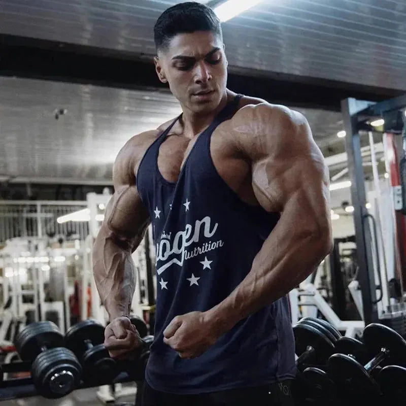 moisture-wicking cotton vest | breathable sleeveless workout top | muscle fit training tank | energy saving