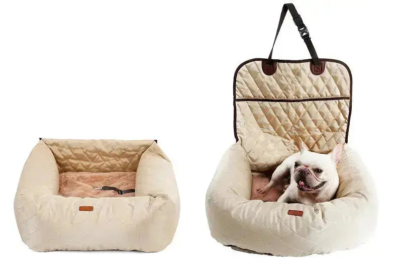 2-in-1 Pet Dog Car Seat & Carrier - Foldable Travel Bed Booster Meifu Market