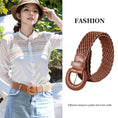 handmade leather belt for women | genuine leather belt with buckle | adjustable woven belt | ultrasonic cleaning