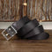 Men's Retro Leather All-match First Layer Cowhide Stainless Steel Buckle Belt 110cm - available style options