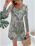 Women's Casual Printed Paisley Printed V-neck Dress Meifu Market