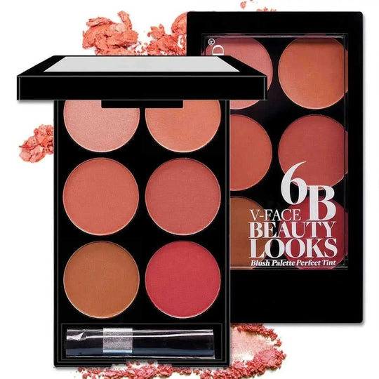 six-color blush palette | cruelty-free makeup palette | vegan blush compact | ultrasonic cleaning