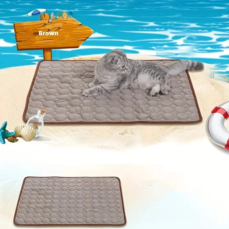 cooling pet mat for summer | breathable cat cooling pad | washable dog cooling blanket | ultrasonic cleaning